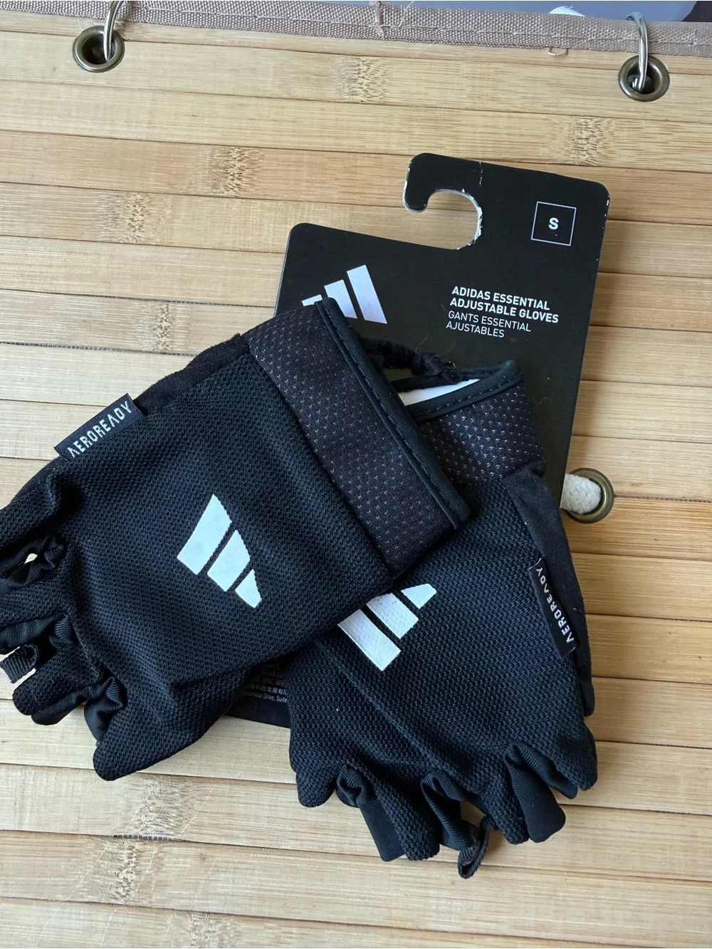 Adidas Gloves Black Essential Adjustable Training Gloves S
